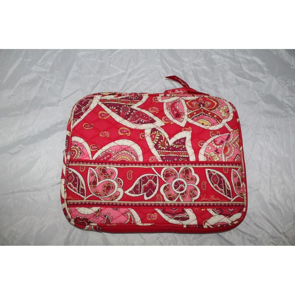 Vera Bradley Rosie Posies Tablet e-Reader Pouch Retired 2012 Red Floral Paisley‎